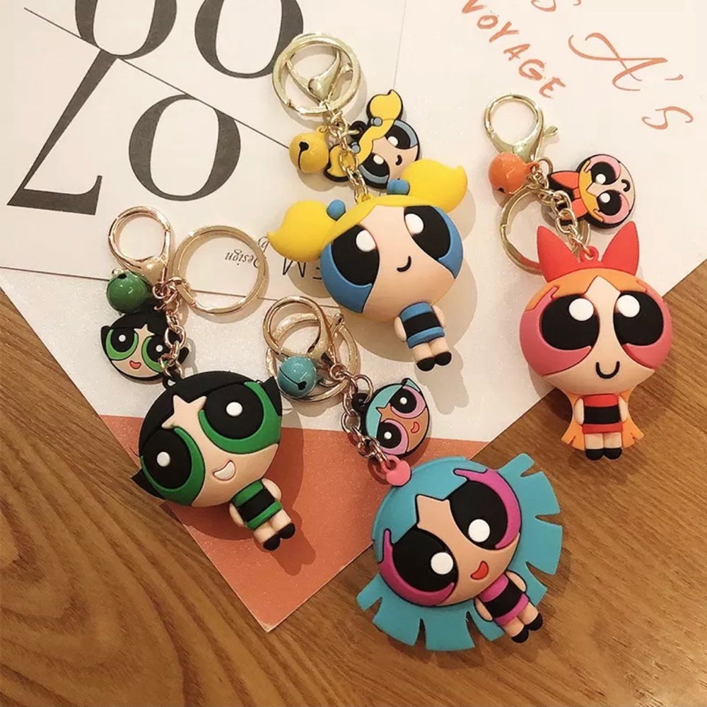 Cute Cartoon Keychain Selicone Chica Superpoderosa